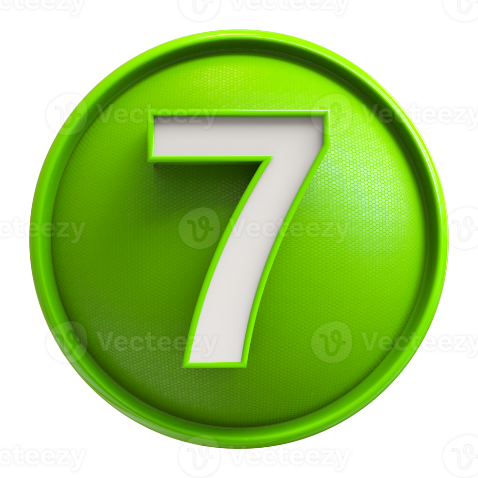 Icon 3D Number 7 png