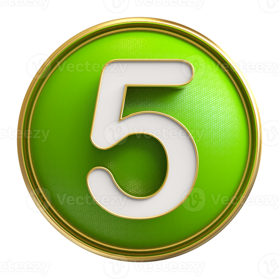 Icon 3D Number 5 png