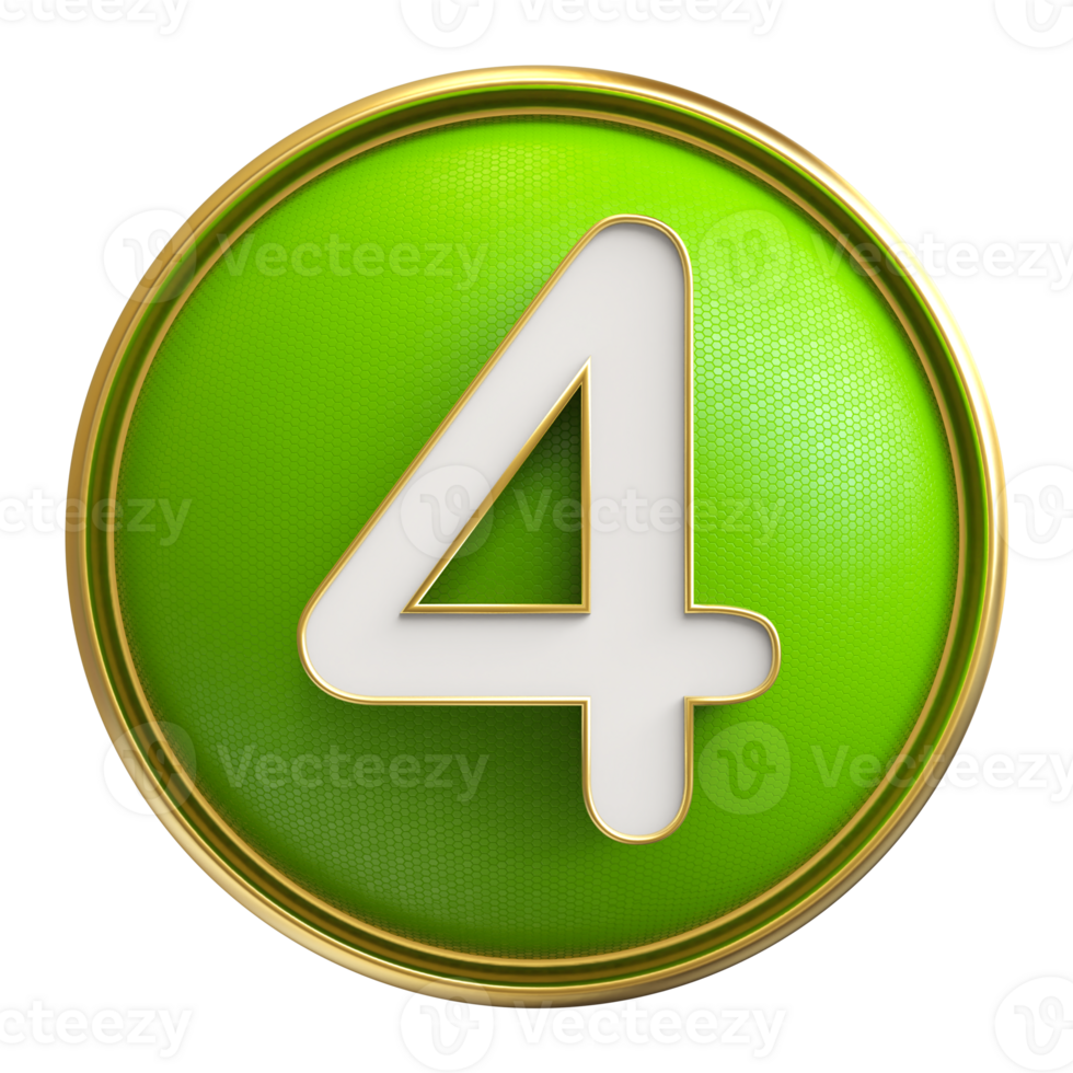 Icon 3D Number 4 png