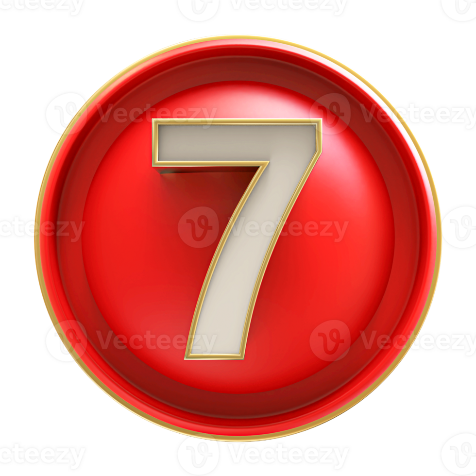 Icon 3D Number 7 png