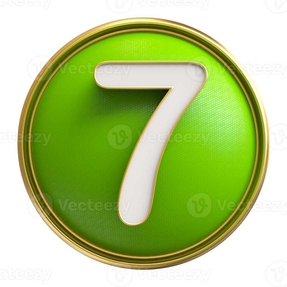 Icon 3D Number 7 png
