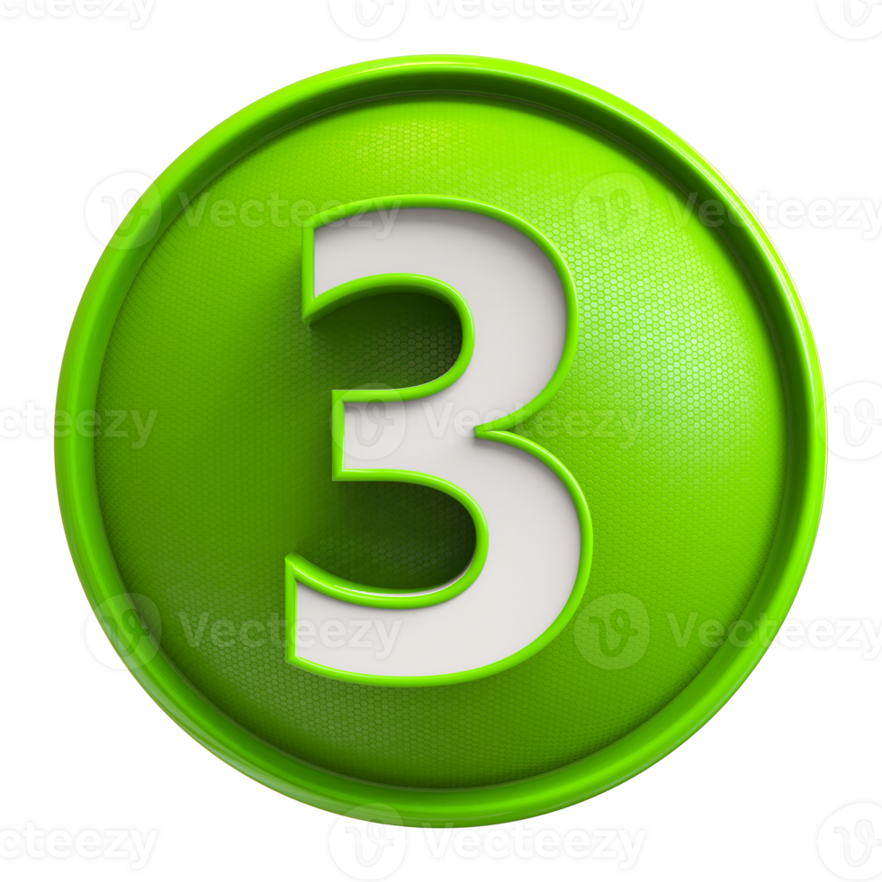 Icon 3D Number 3 png