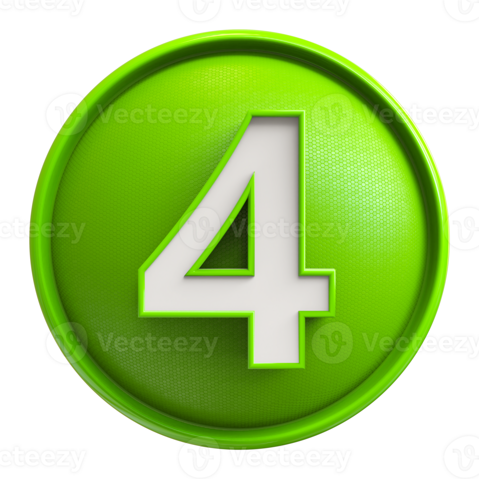 Icon 3D Number 4 png