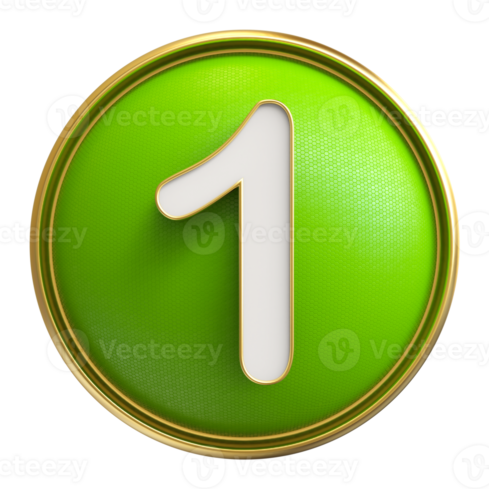 Icon 3D Number 1 png