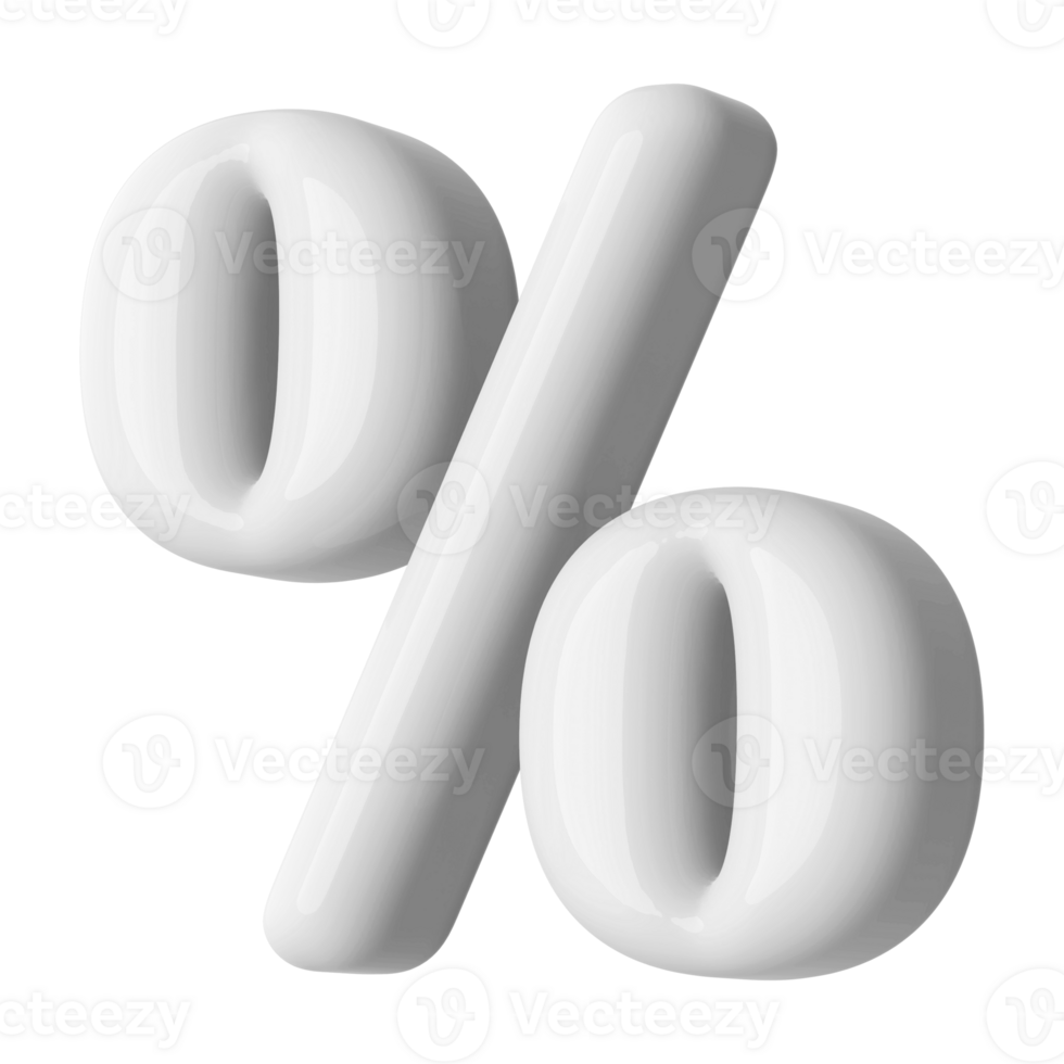 Silver 3D Percent Symbol png