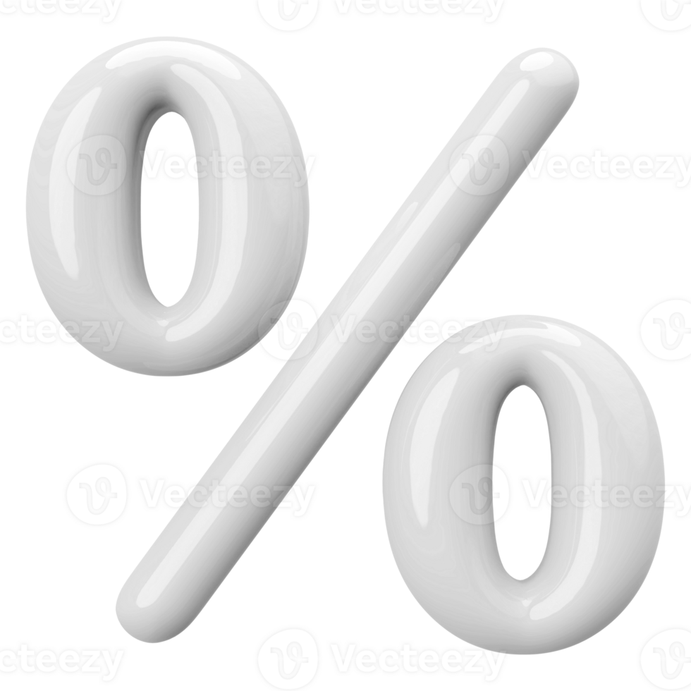 Silver 3D Percent Symbol png