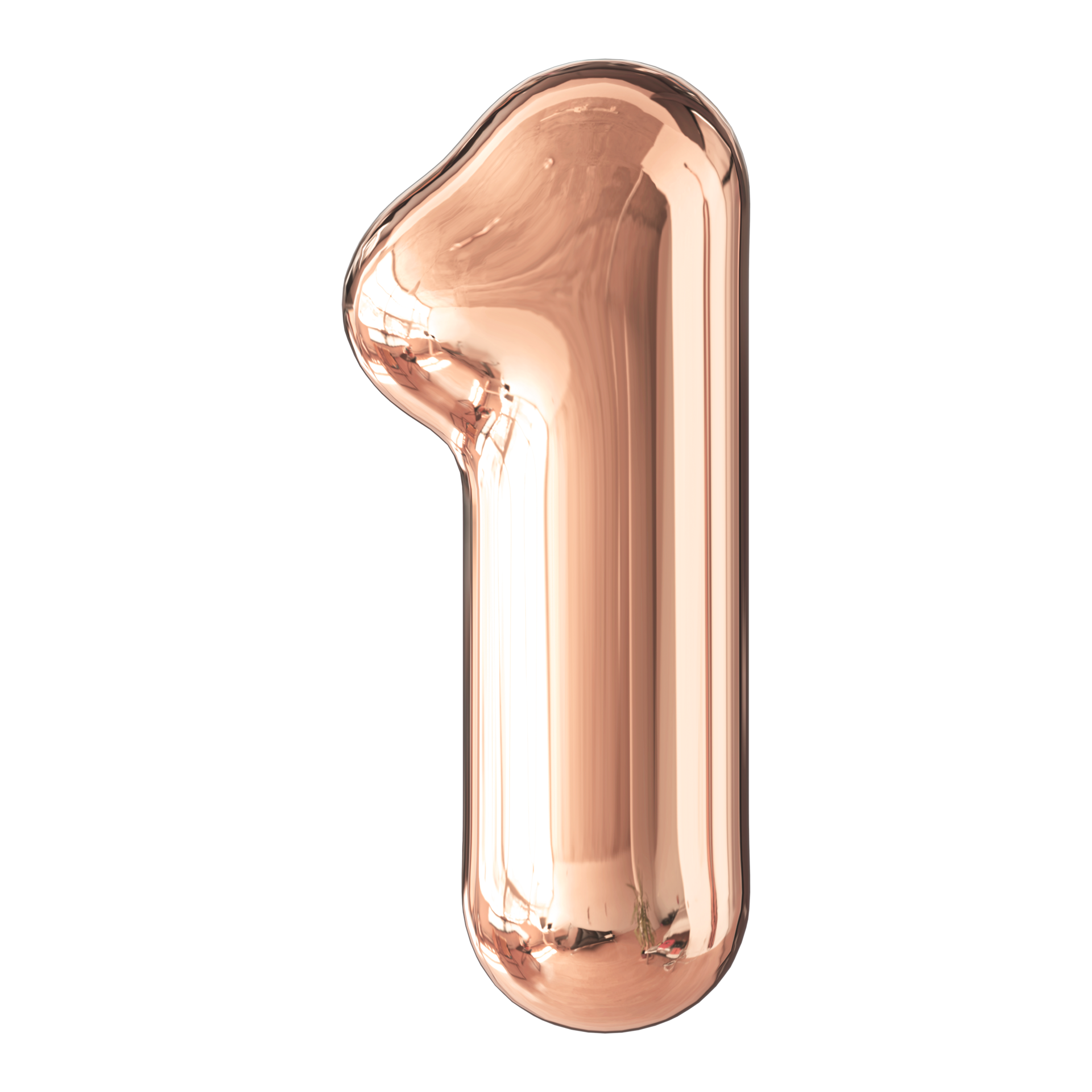 Rose Gold Bubble 3D Number 1 46646383 PNG