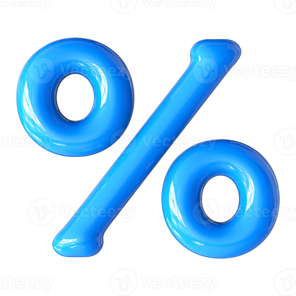 Blue Bubble 3D Percent Symbol png