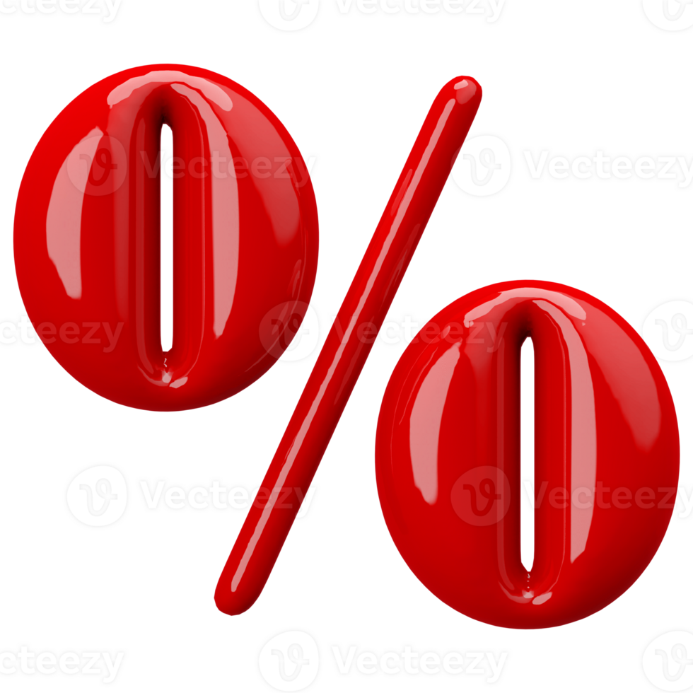 Red 3D Percent Symbol 46646715 PNG