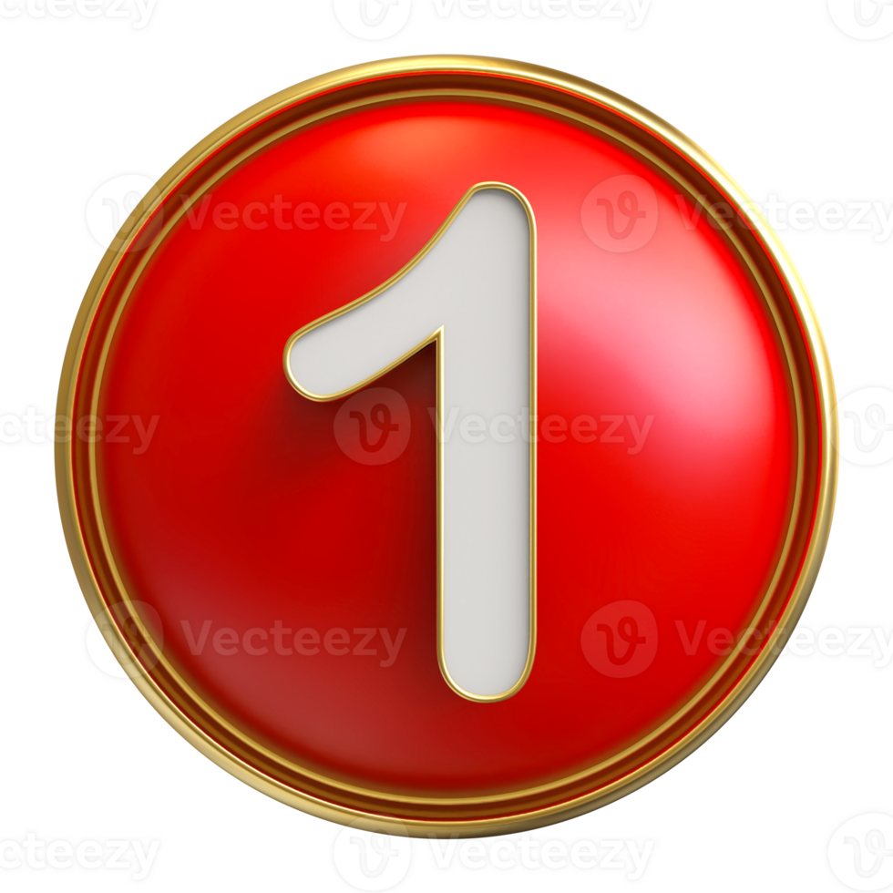 Icon 3D Number 1 png