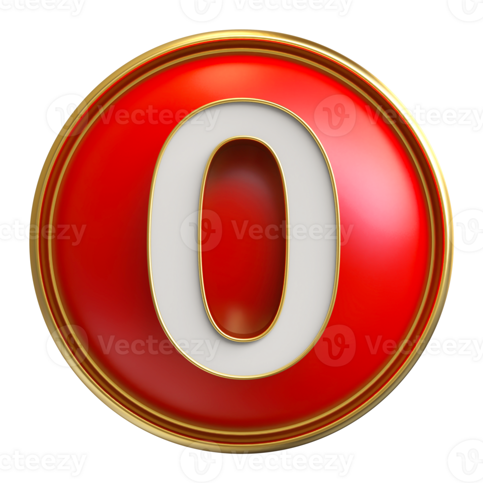 Icon 3D Number 0 png