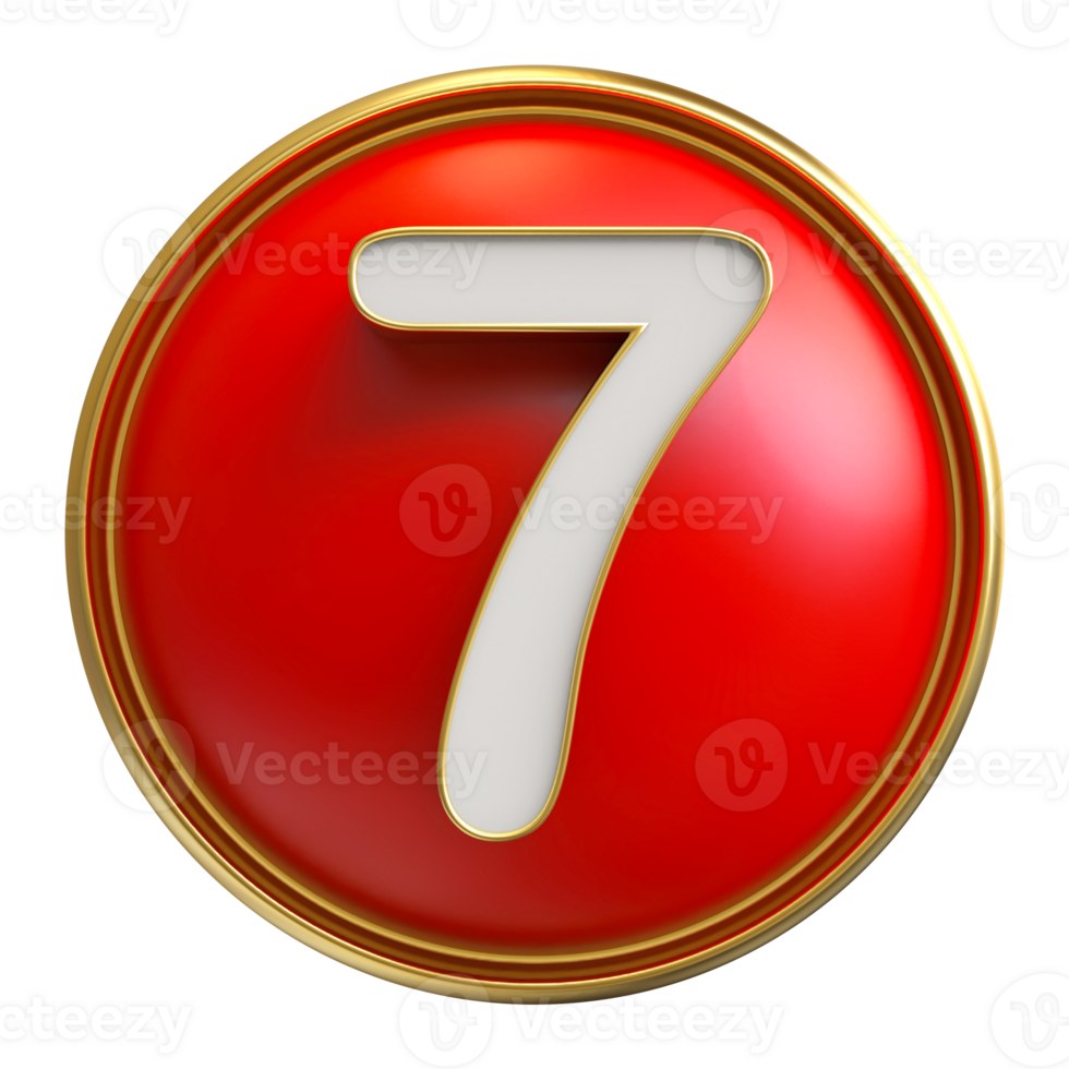 Icon 3D Number 7 png