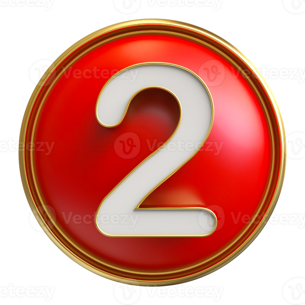 Icon 3D Number 2 png