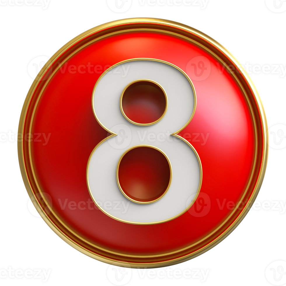 Icon 3D Number 8 png