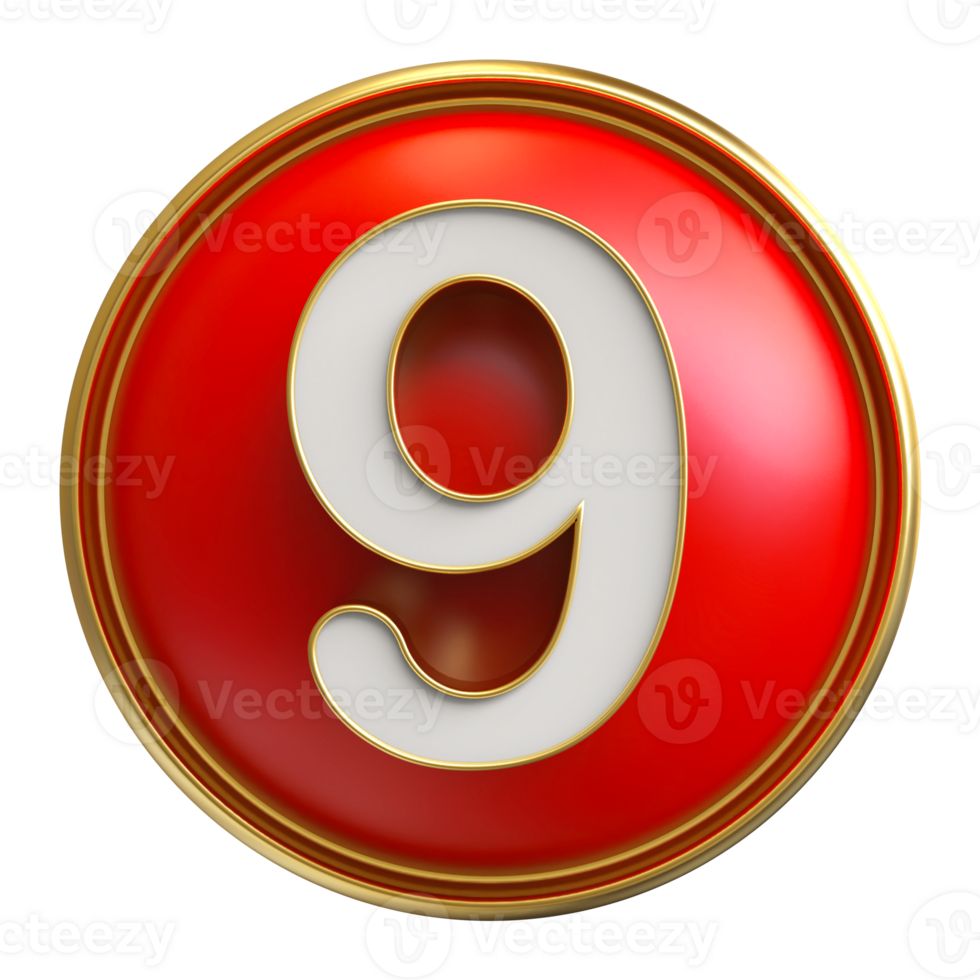 Icon 3D Number 9 png