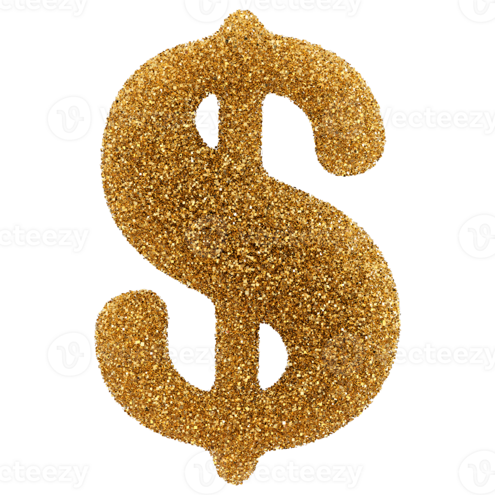 Gold 3D Dollar Symbol png