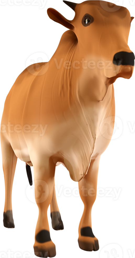 3d brown cow png