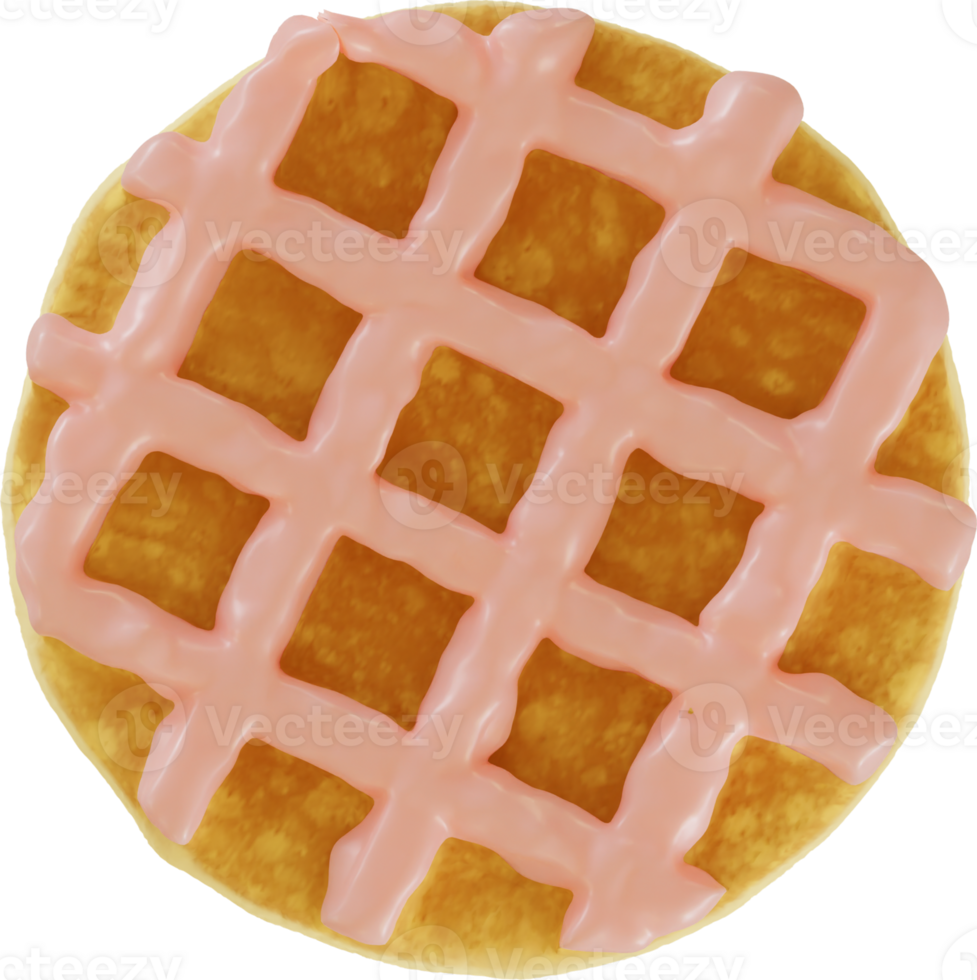 round glazed waffle png