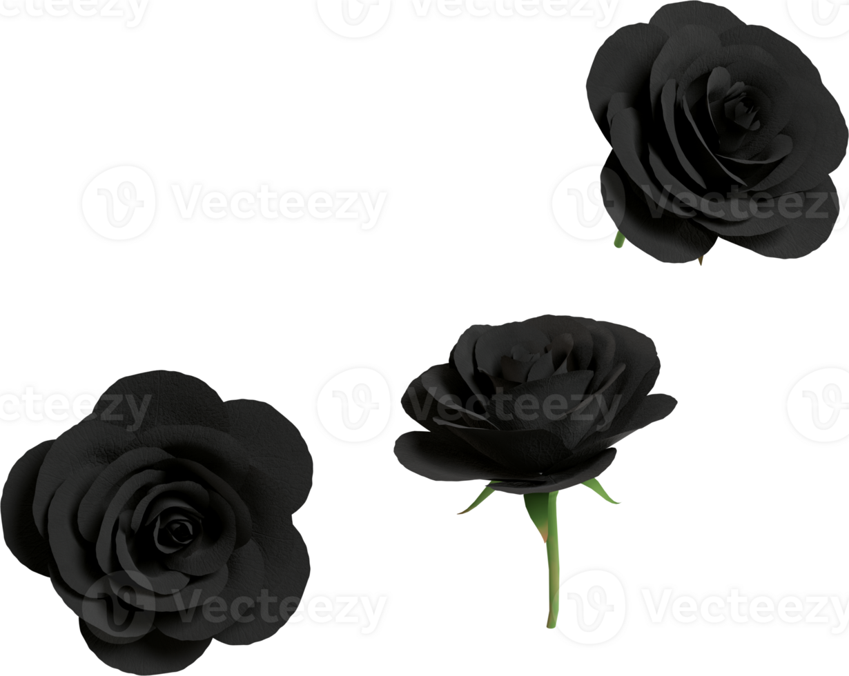 falling black rose png