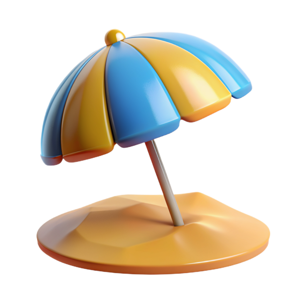 Umbrella Beach 3d Render png