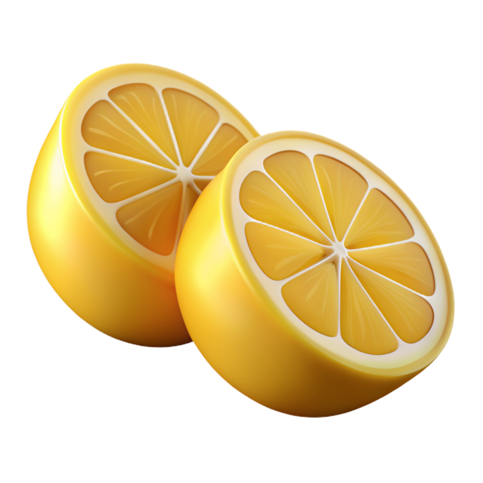 Lemon Slices 3d Render png