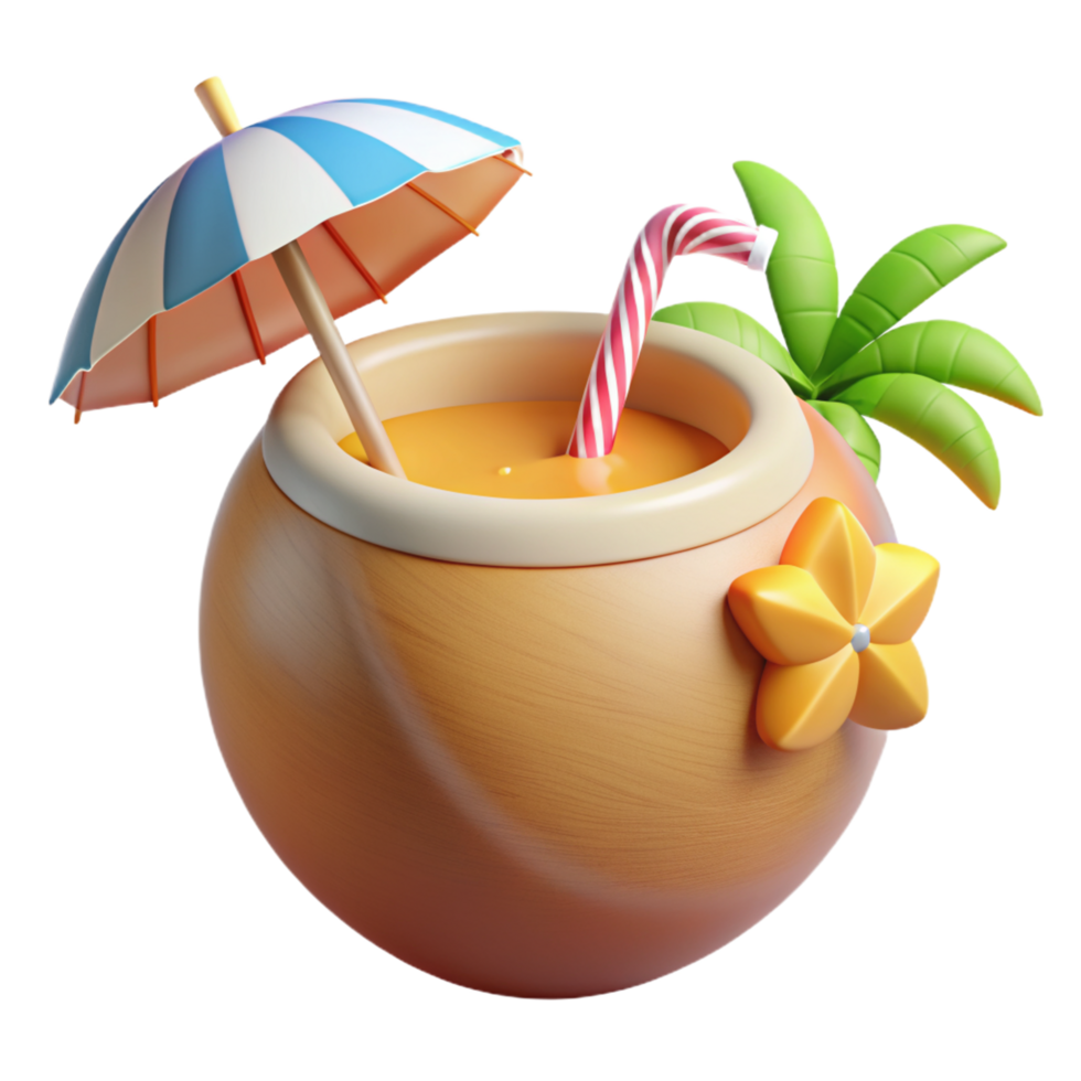 Coconut Drink 3d Object png