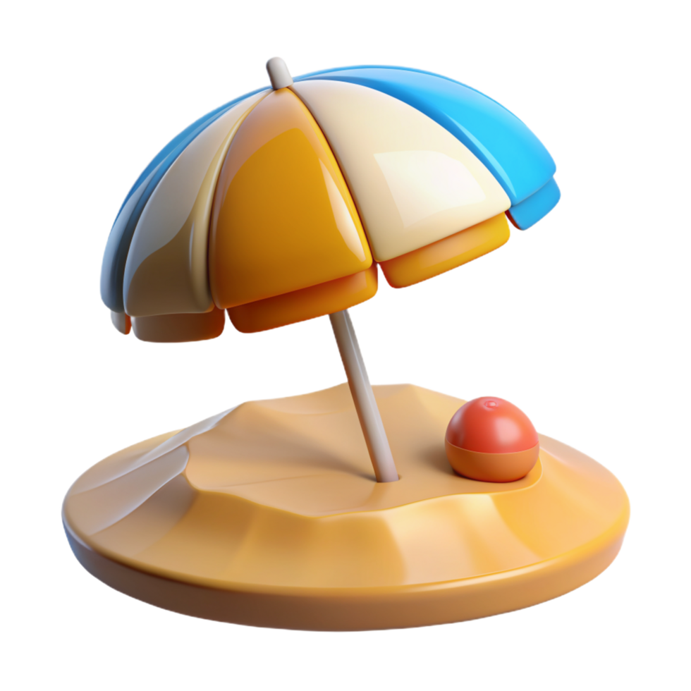Umbrella Beach 3d Design png