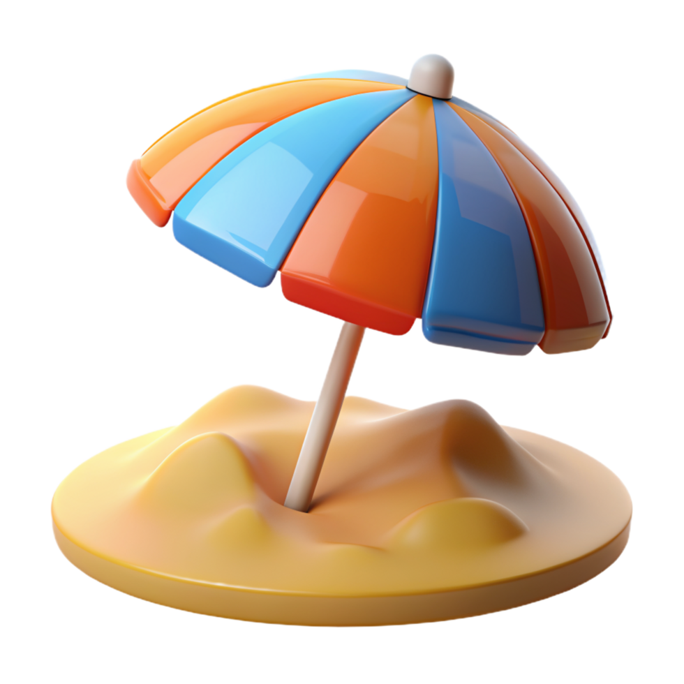 Umbrella Beach 3d Image png