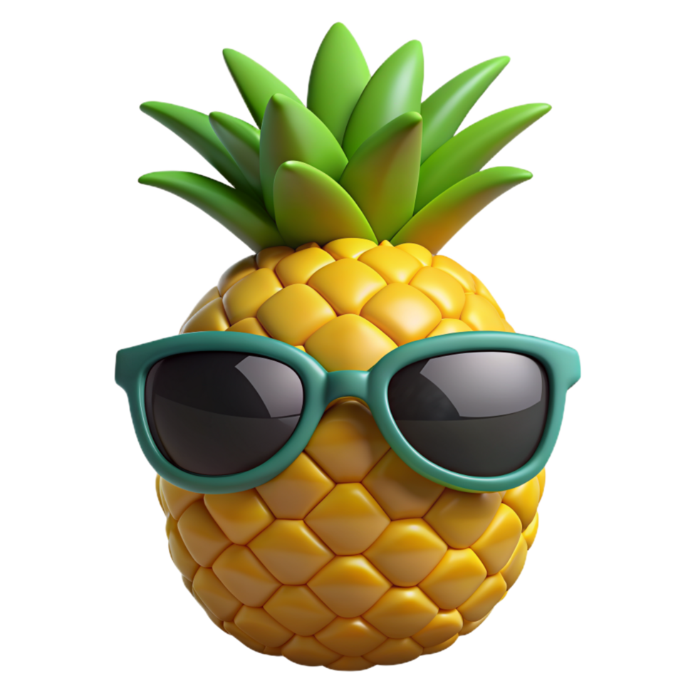 Pineapple wear Sunglasses 3d Image png