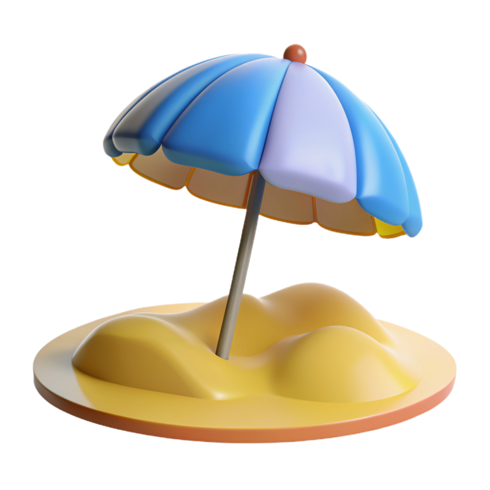 Umbrella Beach 3d Image png
