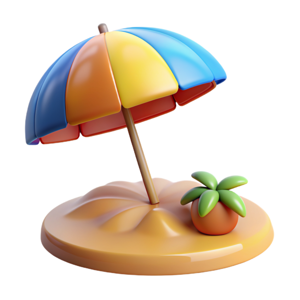 Umbrella Beach 3d Object png