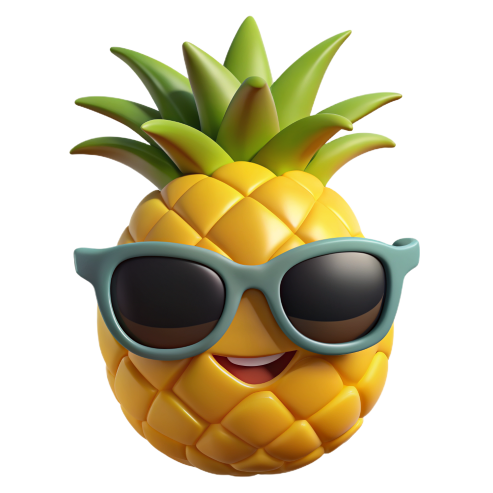 Pineapple wear Sunglasses 3d Graphic png