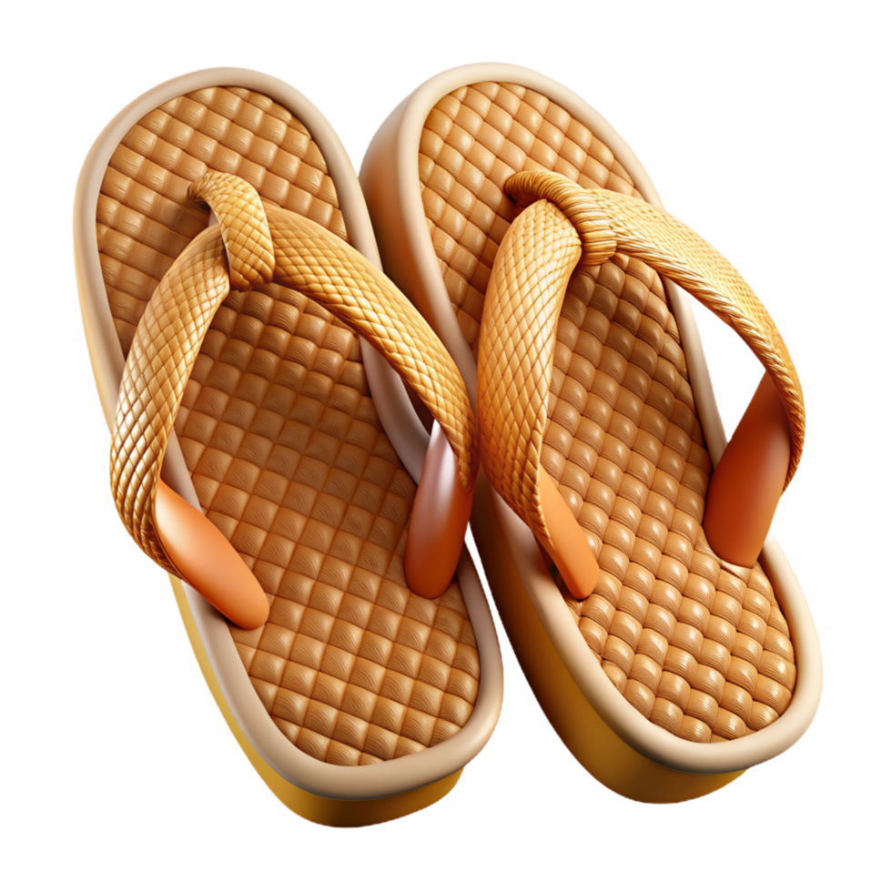 Straw Flip Flops 3d Design png