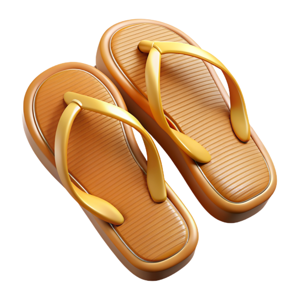 Straw Flip Flops 3d Illustration png
