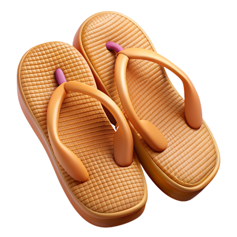 Straw Flip Flops 3d Image png