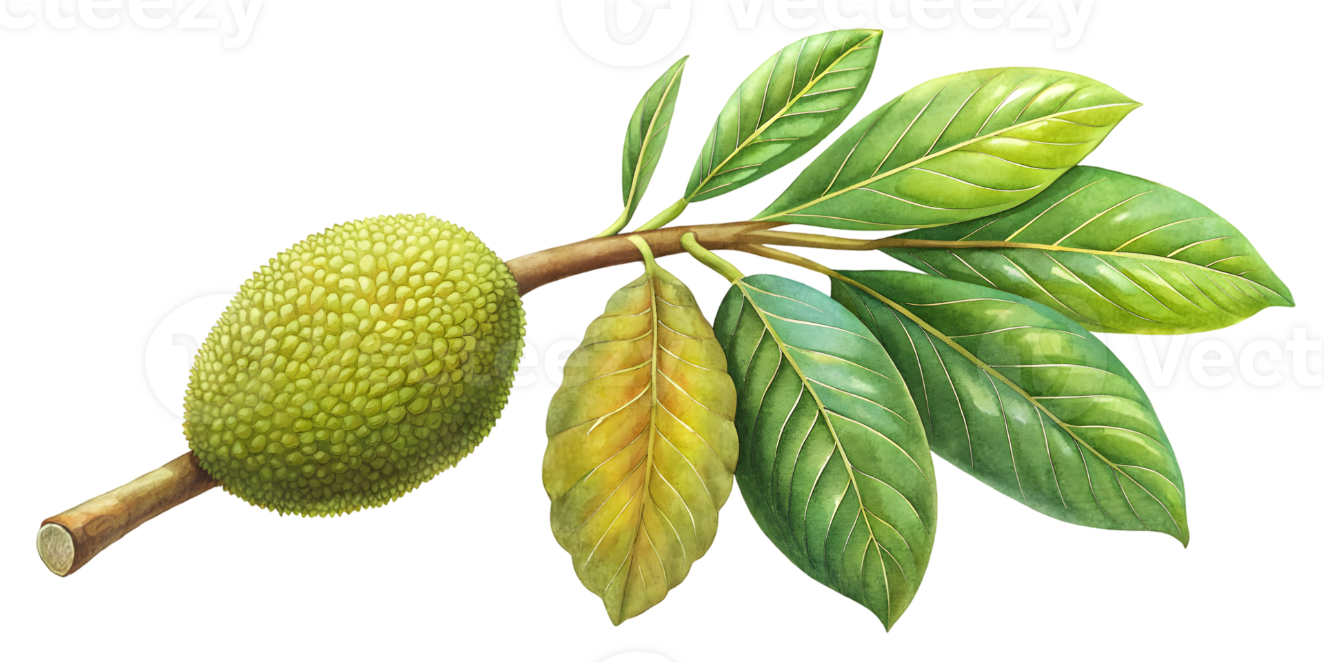 Branch with Breadfruit - Isolated on Transparent Background png