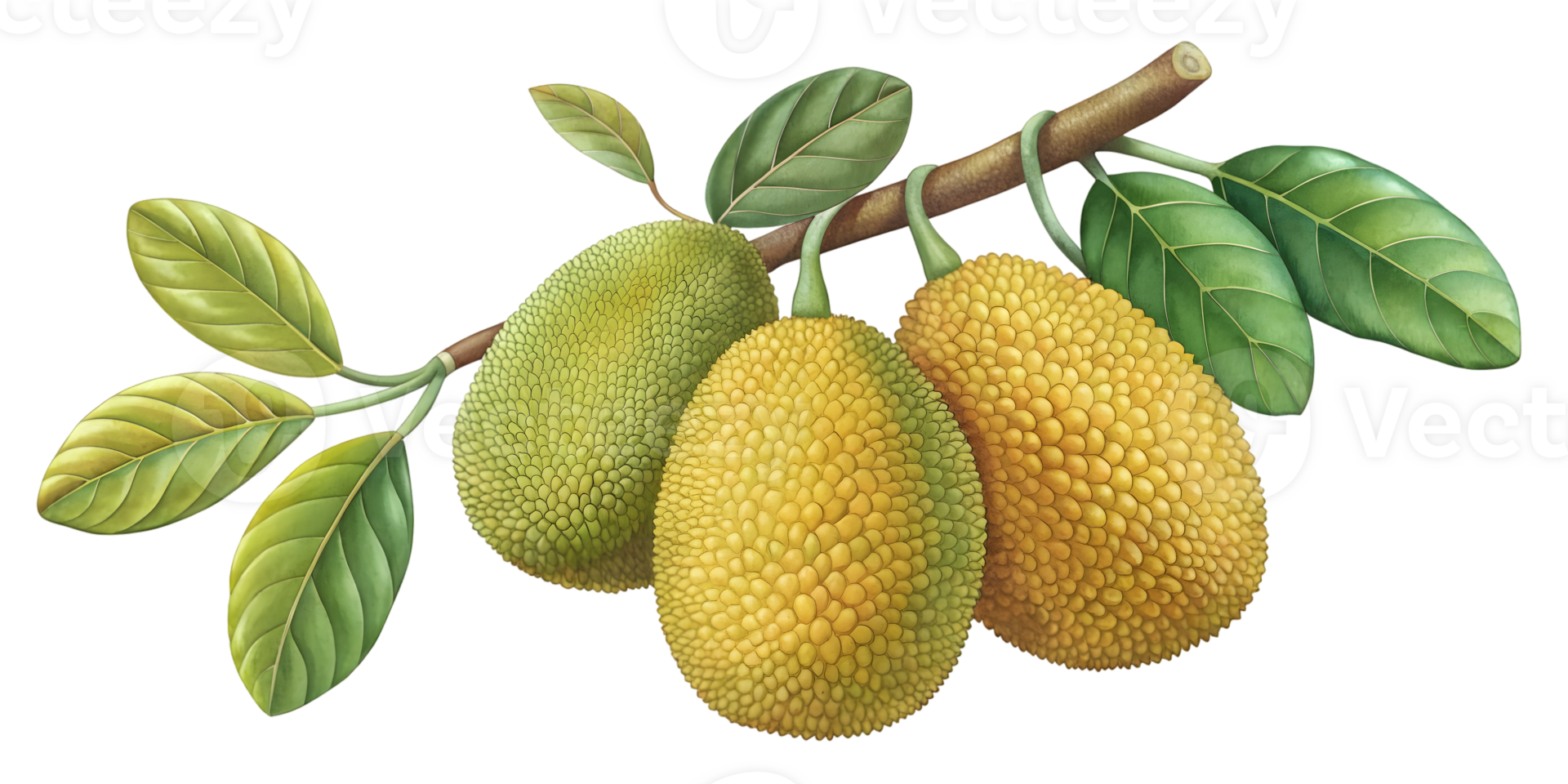 Branch with Jackfruits - Isolated on Transparent Background png