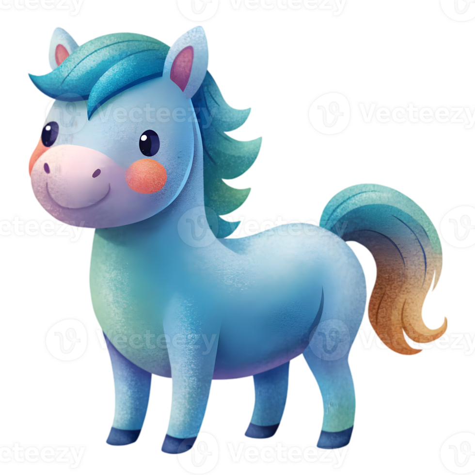 Happy Kawaii Horse - Transparent Background Image png