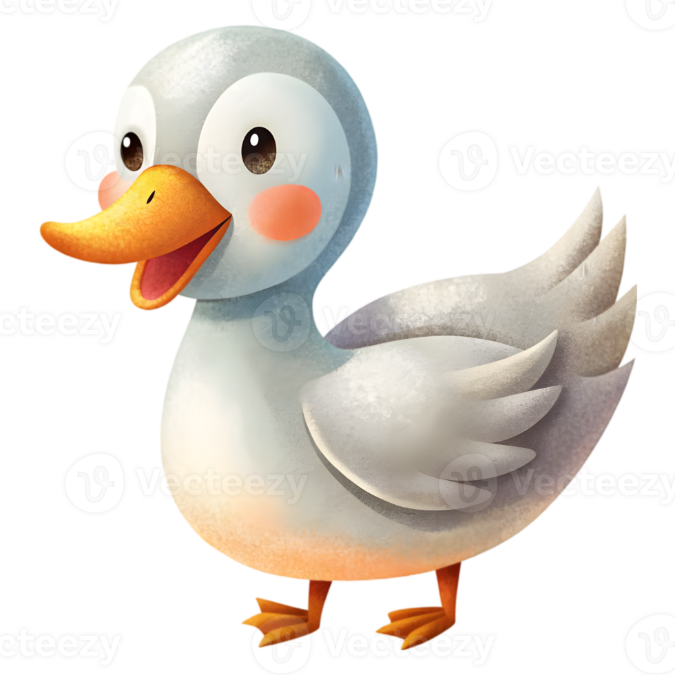 Happy Kawaii Goose - Isolated on Transparent Background png