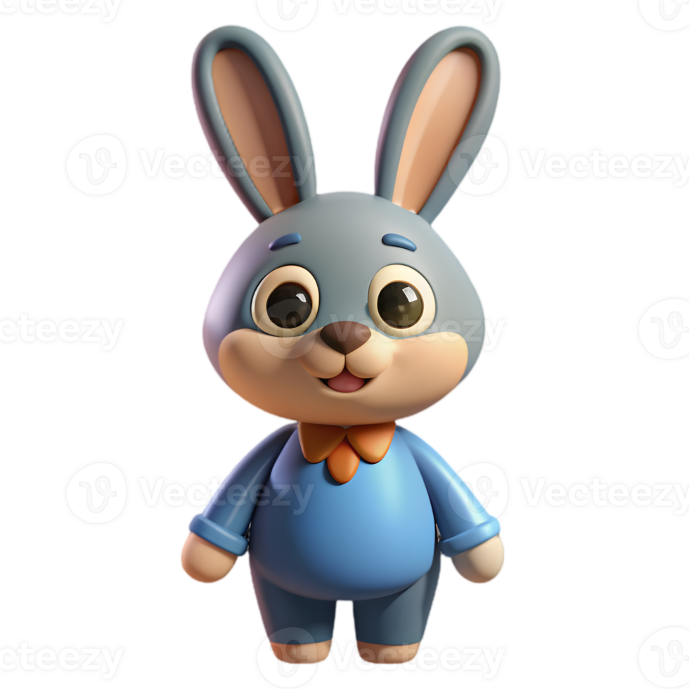 3D Bunny - Isolated on Transparent Background png