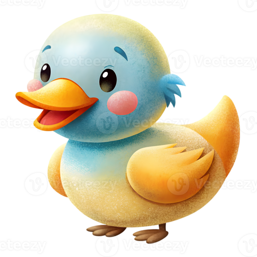 Happy Kawaii Duck - Isolated on Transparent Background png