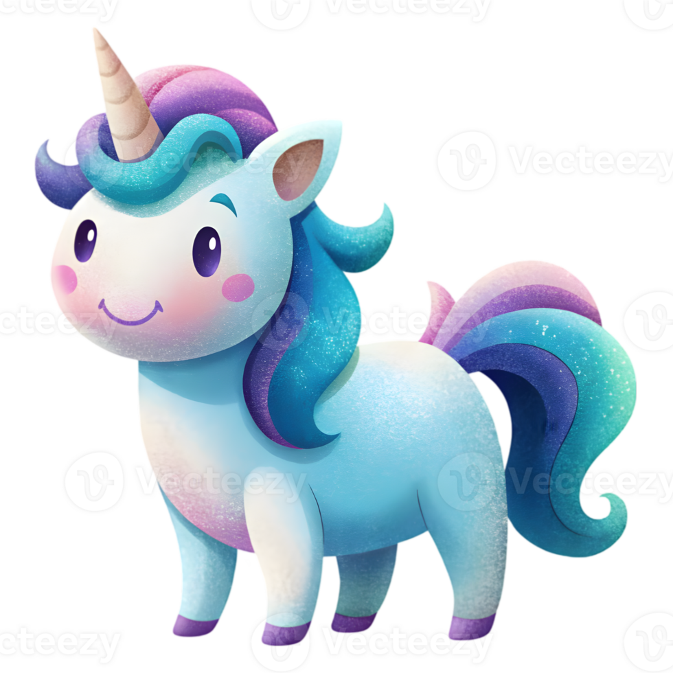 Happy Kawaii Unicorn - Transparent Background Image png