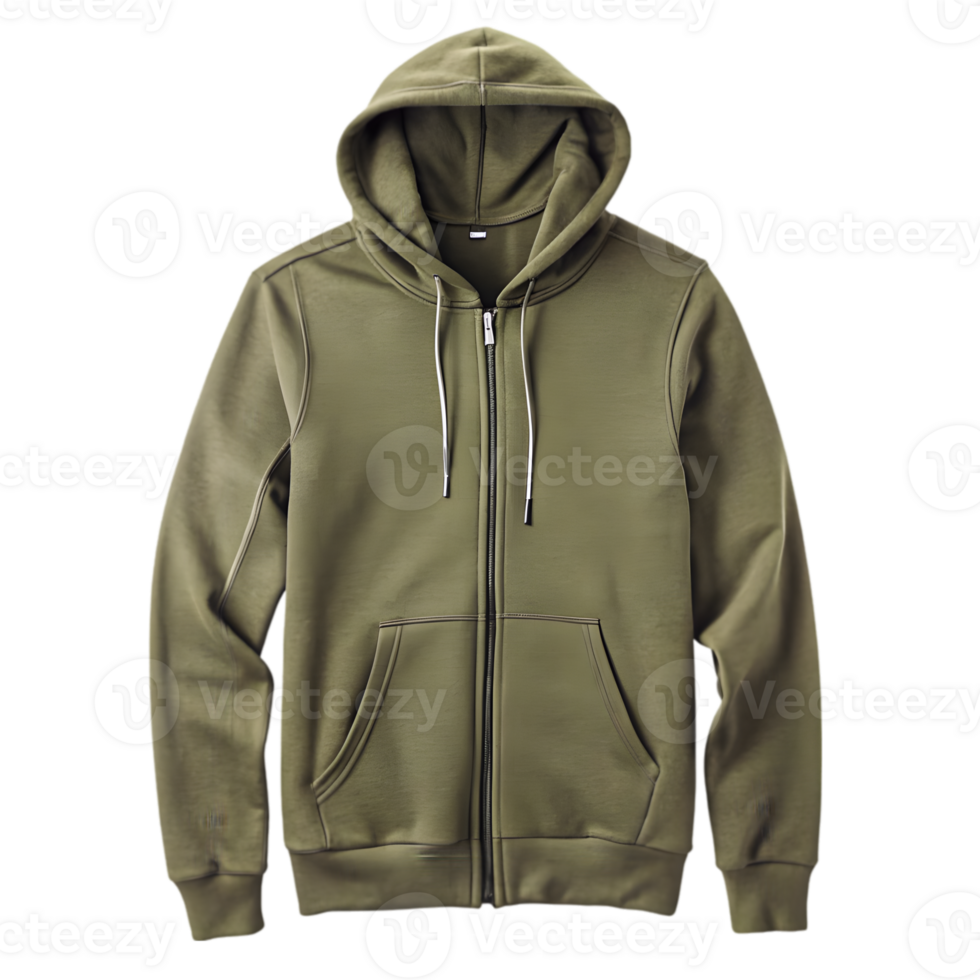 Olive Hoodie - Isolated on Transparent Background png