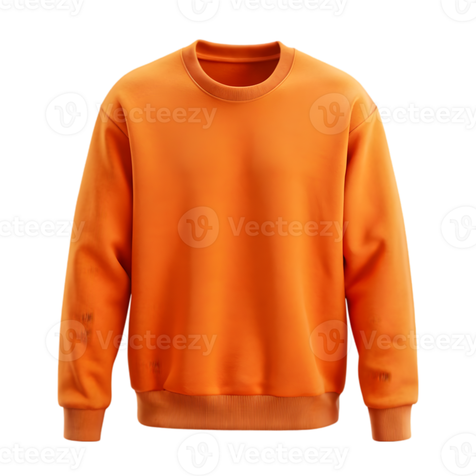Orange Sweatshirt - Isolated on Transparent Background png