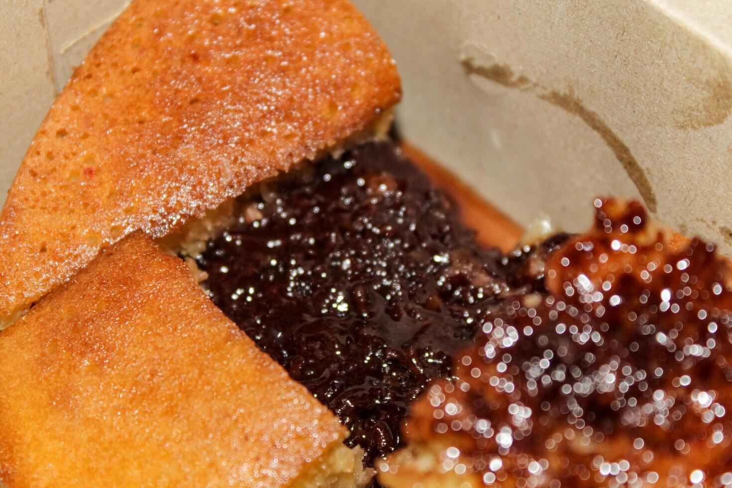 Sweet martabak with chocolate filling photo