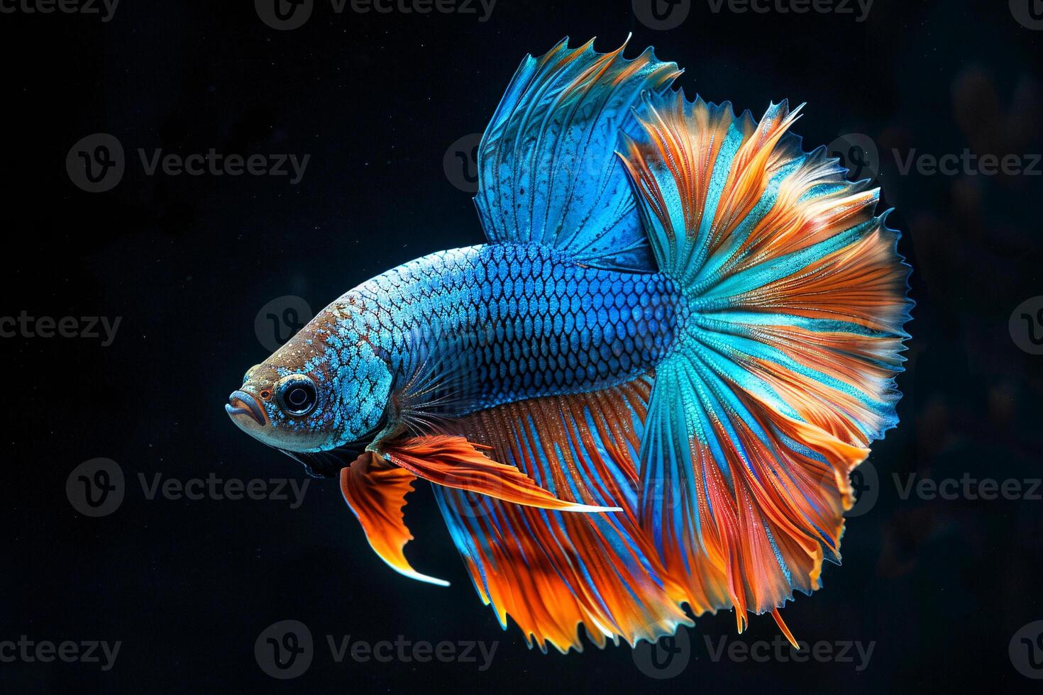 siamese fighting fish in aquarium photo