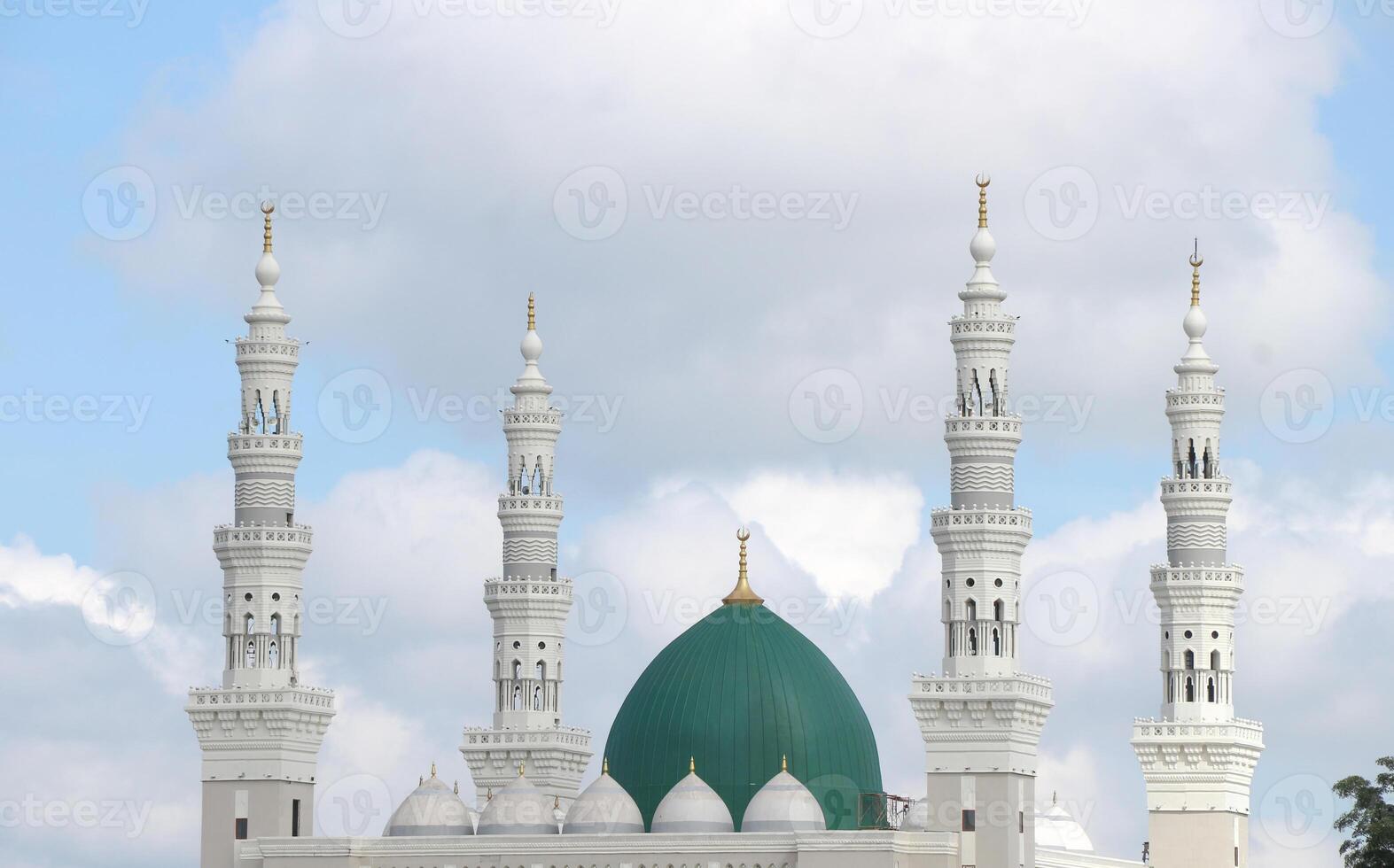Beautiful mosque dome in sunny weather in the morning photo