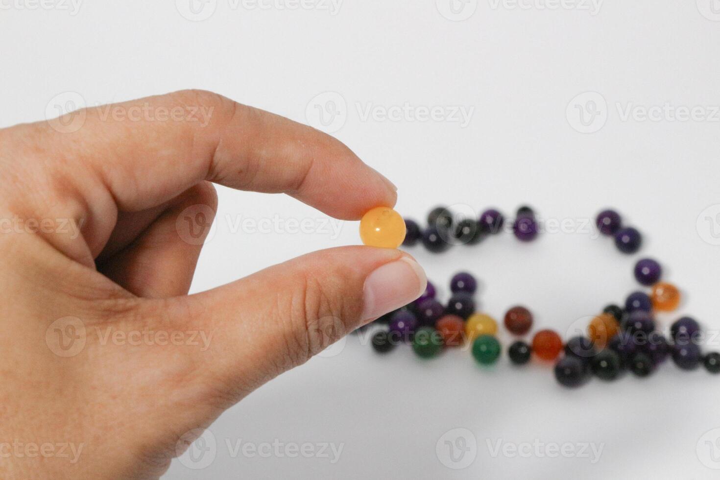 Colorful Beads Background. Background pattern of multicolor beads.Palette of colors beads. photo