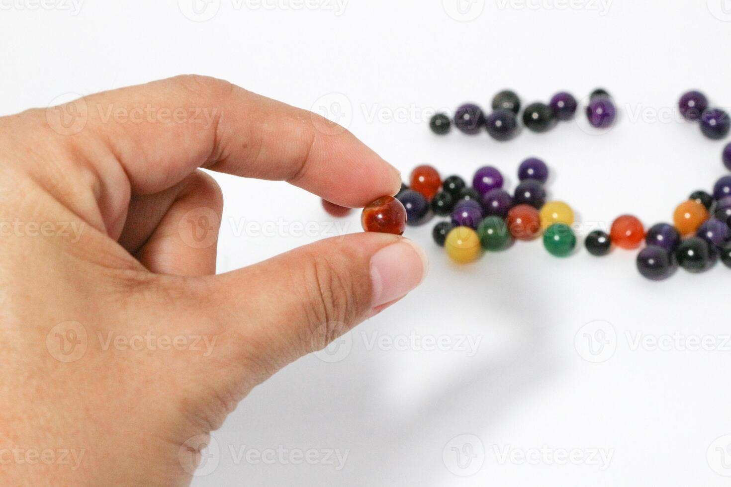 Colorful Beads Background. Background pattern of multicolor beads.Palette of colors beads. photo
