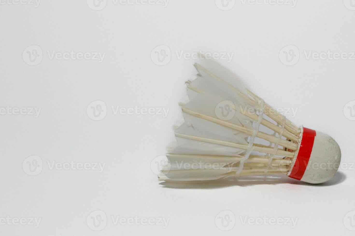 White Feather Shuttlecocks Badminton isolated on white. photo
